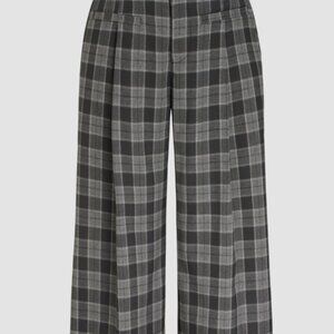Plaid Wide Leg Trouser